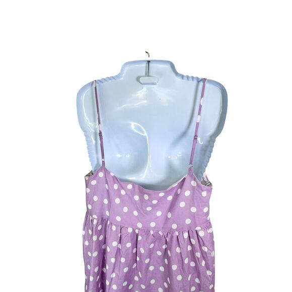 New CHARLIE HOLIDAY Anthropologie Isabella Maxi Dress Lavender White Polkadot 4 - Picture 8 of 11